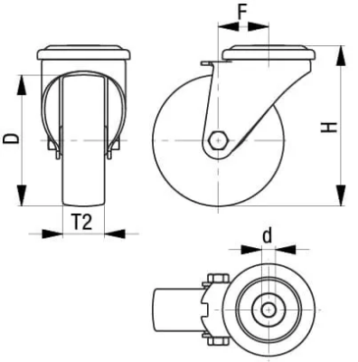 1.45.21125 - Zwenkwiel met boutgat, ø125